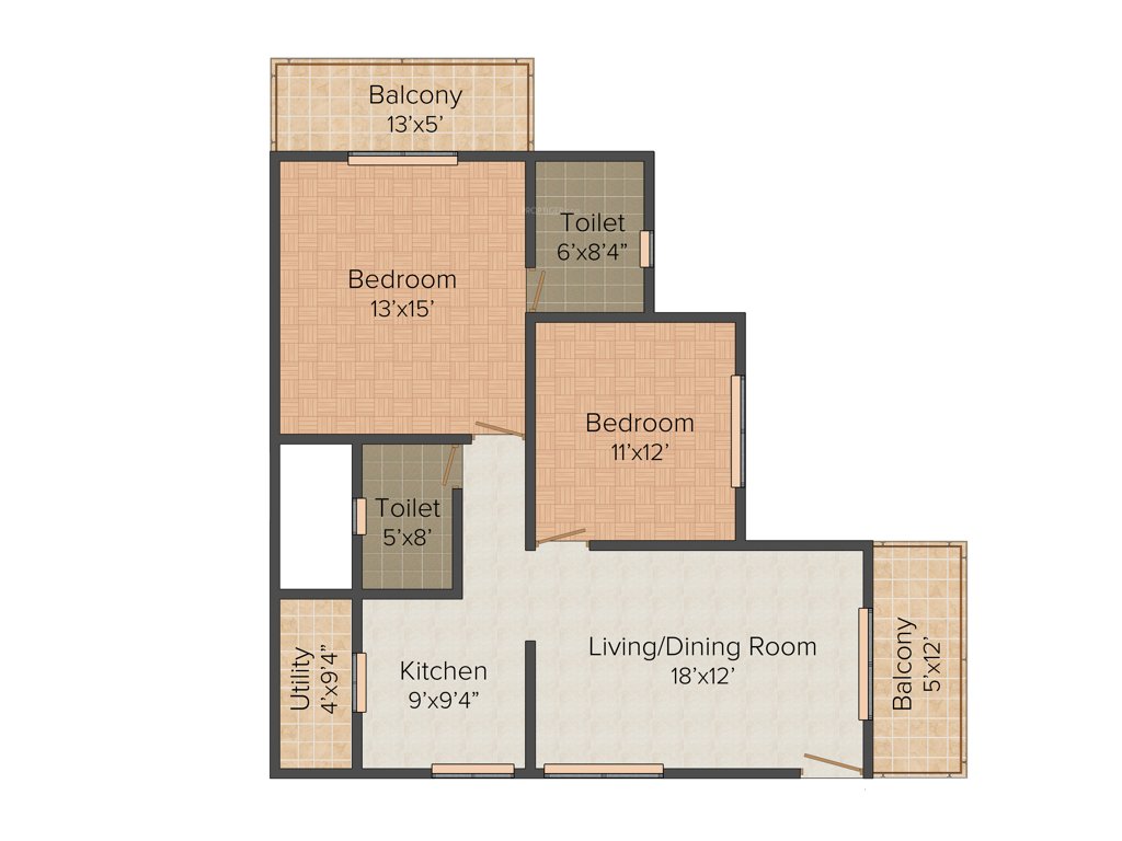 Radiant Heritage (2BHK+2T (1,280 sq ft) 1280 sq ft)