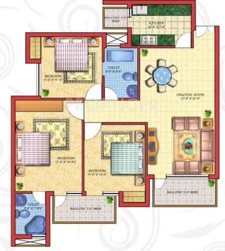 Cosmos Golden Heights (3BHK+2T (1,700 sq ft) 1700 sq ft)