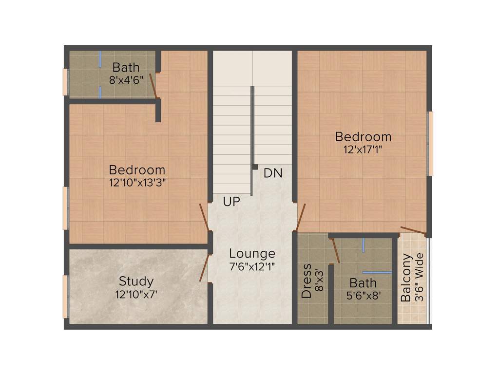 Rooshna Majestic Villas (4BHK+5T (2,472 sq ft) Study Room 2472 sq ft)