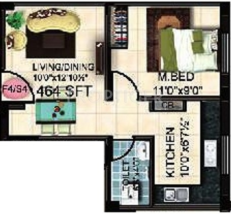 StepsStone Ethiraj (1BHK+1T (464 sq ft) 464 sq ft)