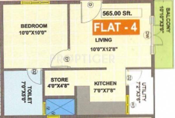 SSR Kabini (1BHK+1T (565 sq ft) 565 sq ft)