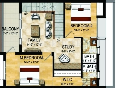 Dev Luxuria (3BHK+3T (1,684 sq ft)   Study Room 1684 sq ft)