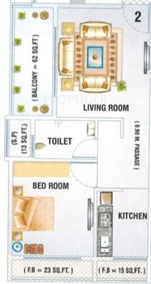 Aristo Classic (1BHK+1T (691 sq ft) 691 sq ft)