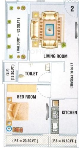 Aristo Classic (1BHK+1T (691 sq ft) 691 sq ft)