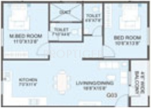 Swami Heights (2BHK+2T (1,100 sq ft) 1100 sq ft)