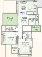 Runwal Snehanjali (2BHK+2T (994 sq ft) 994 sq ft)