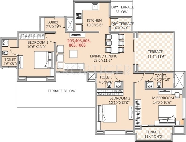 5 Star Royal Glory (3BHK+3T (1,378 sq ft) 1378 sq ft)