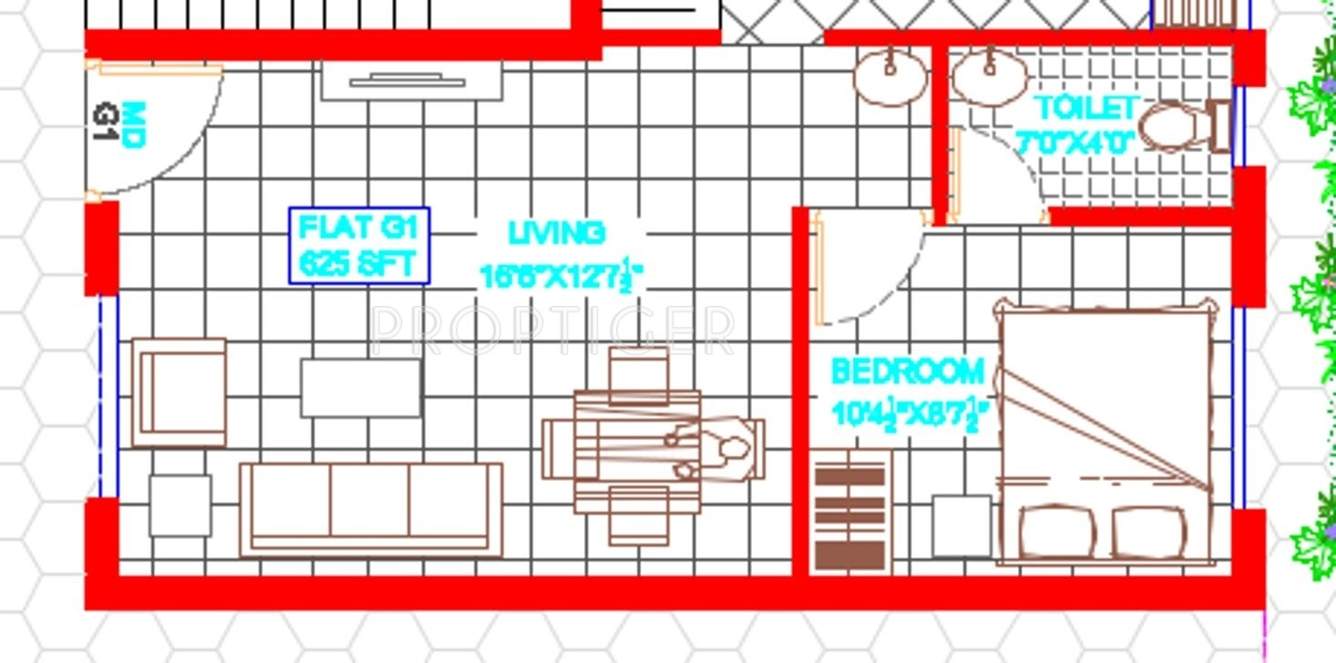 Oyester Aashirwad (1BHK+1T (625 sq ft) 625 sq ft)