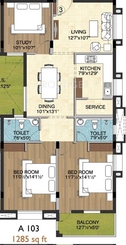 Ceebros Imperiale (3BHK+2T (1,285 sq ft) 1285 sq ft) Ceebros Imperiale (3BHK+2T (1,285 sq ft) 1285 sq ft)