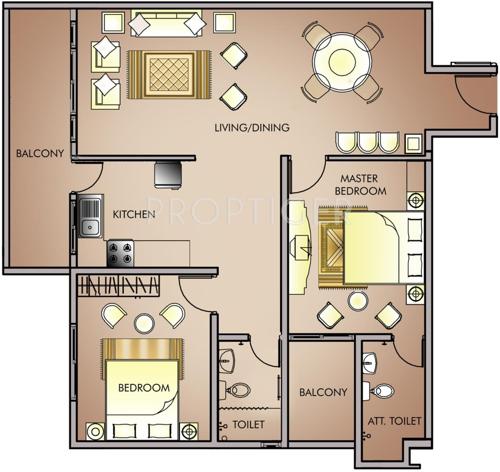 Daya Vivarta Maagan (2BHK+2T (1,275 sq ft) 1275 sq ft)