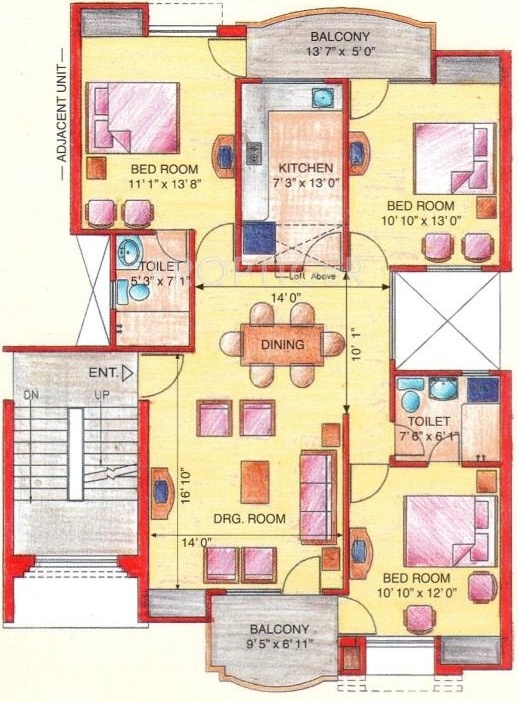 Eldeco Green Meadows (3BHK+2T (1,330 sq ft) 1330 sq ft) Eldeco Green Meadows (3BHK+2T (1,330 sq ft) 1330 sq ft)