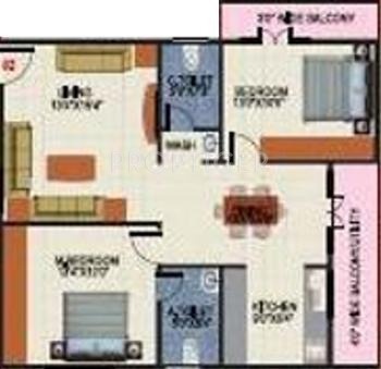 SV Mayfair (2BHK+2T (1,323 sq ft) 1323 sq ft)