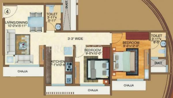 Ornate Rite Celesta (2BHK+2T (970 sq ft) 970 sq ft)