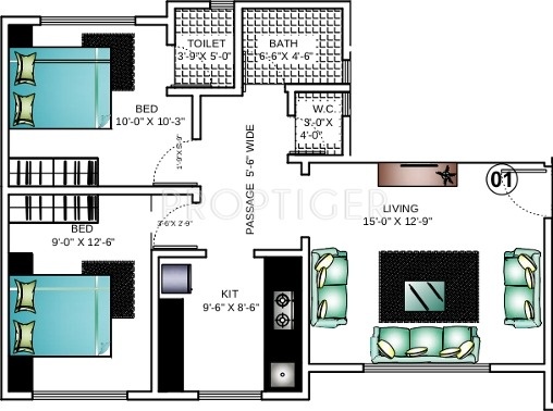 Ashapura Asha Paradise (2BHK+2T (805 sq ft) 805 sq ft)