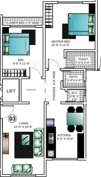Ashapura Asha Paradise (2BHK+2T (955 sq ft) 955 sq ft)
