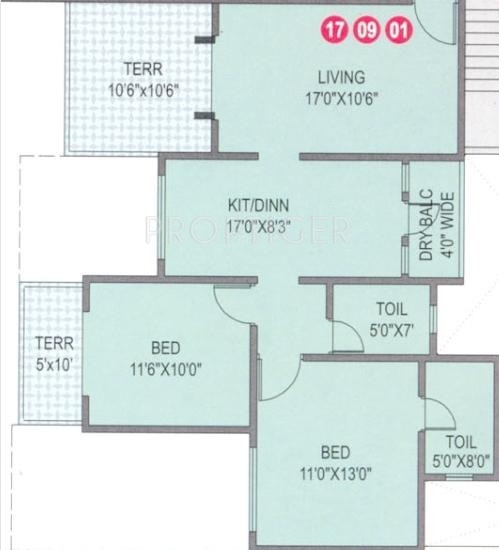 Yash Sankul (2BHK+2T (941 sq ft) 941 sq ft)