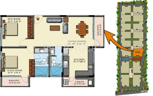 Insight Nandana (2BHK+2T (1,325 sq ft) 1325 sq ft) Insight Nandana (2BHK+2T (1,325 sq ft) 1325 sq ft)