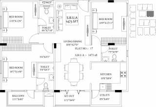 Mahaveer Zephyr (3BHK+3T (1,473 sq ft) 1473 sq ft)