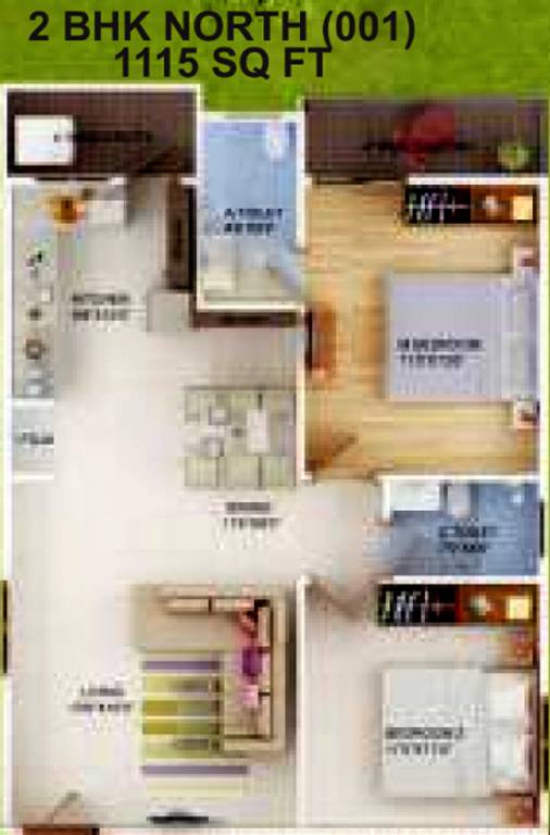 Sai Winst (2BHK+2T (1,115 sq ft) 1115 sq ft)