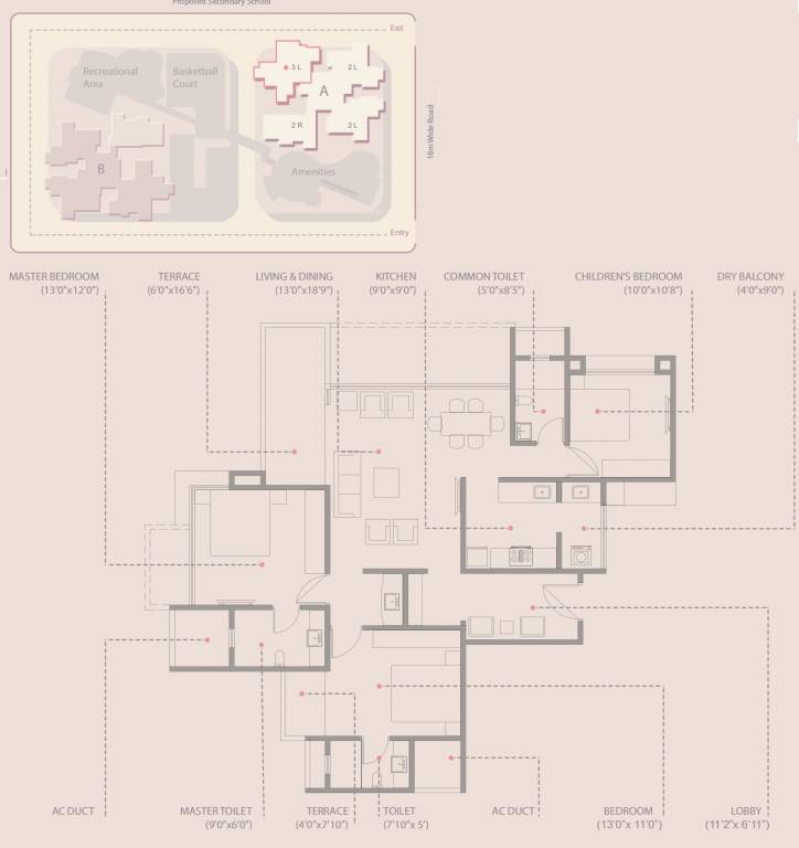 Siddhashila Eira (3BHK+3T (1,561 sq ft) 1561 sq ft)