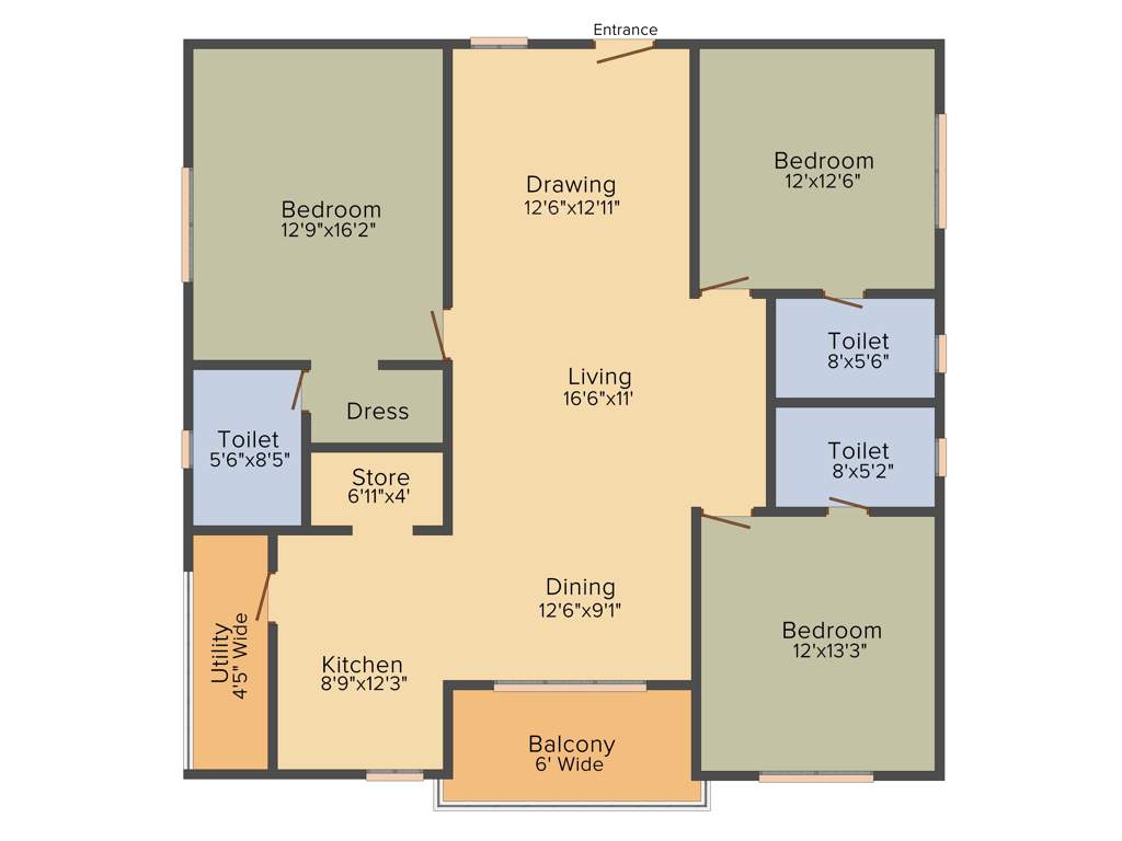 Omsree Green Front (3BHK+3T (1,952 sq ft) 1952 sq ft)