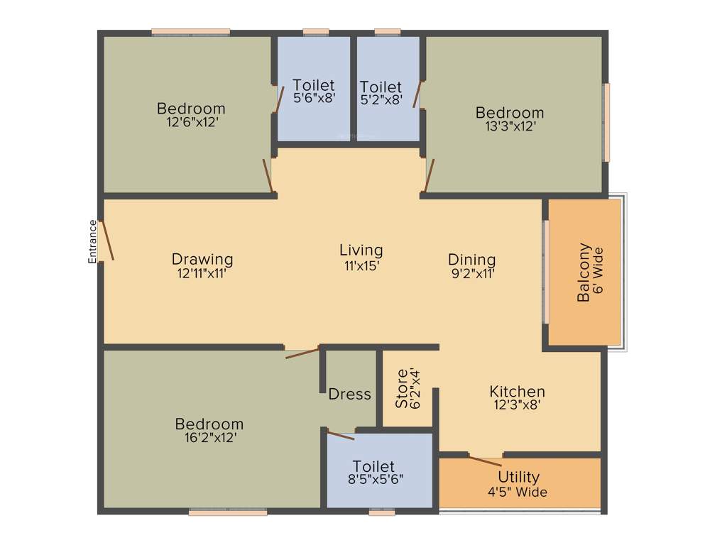 Omsree Green Front (3BHK+3T (1,840 sq ft) 1840 sq ft)