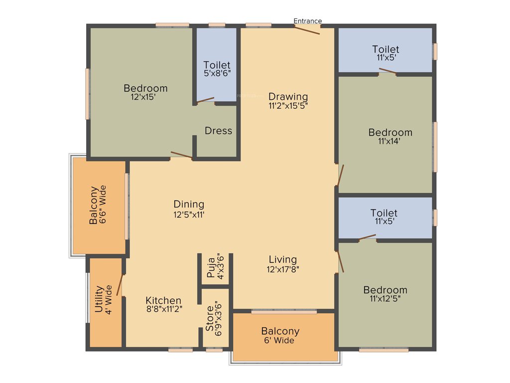Omsree Green Front (3BHK+3T (2,092 sq ft) 2092 sq ft)