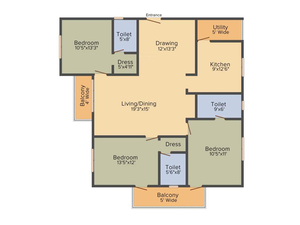 Omsree Green Front (3BHK+3T (1,985 sq ft) 1985 sq ft)