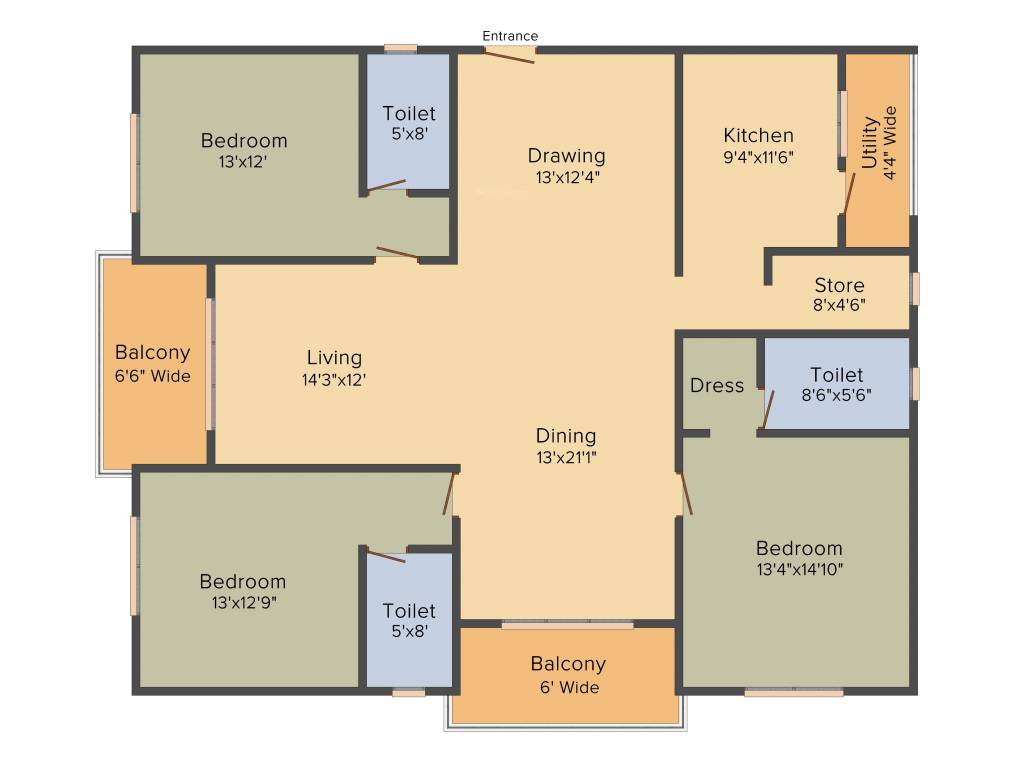 Omsree Green Front (3BHK+3T (2,362 sq ft) 2362 sq ft)