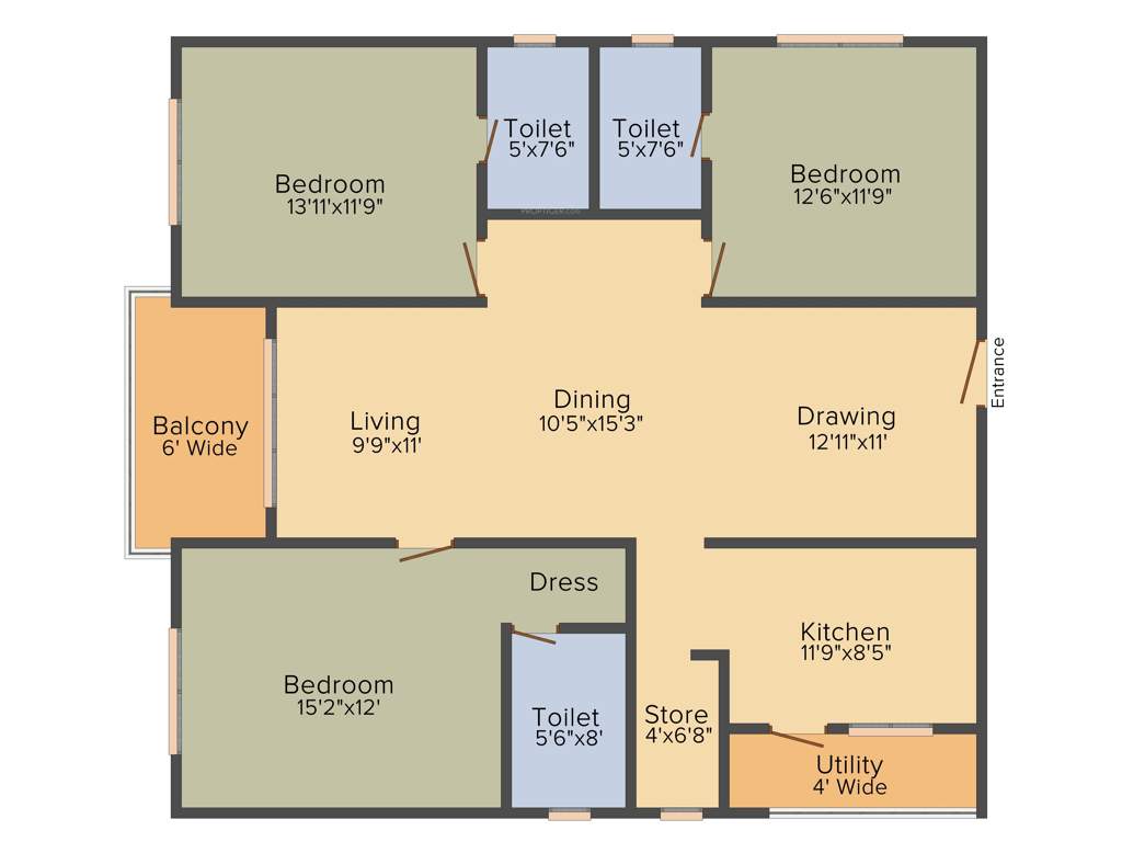 Omsree Green Front (3BHK+3T (1,828 sq ft) 1828 sq ft)