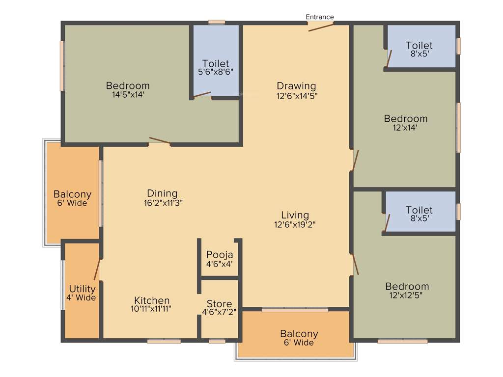 Omsree Green Front (3BHK+3T (2,360 sq ft) + Pooja Room 2360 sq ft)