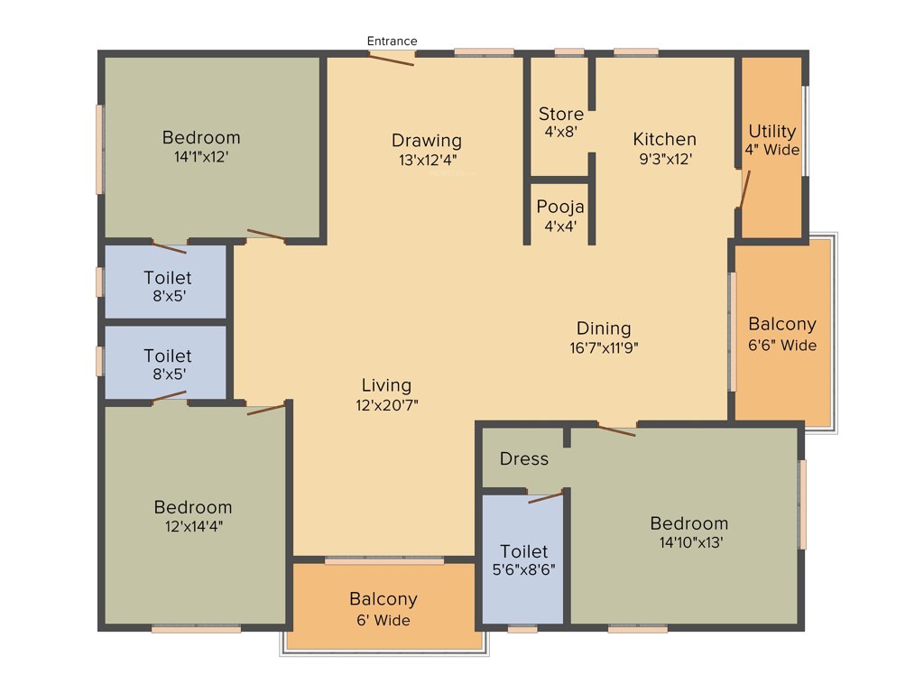 Omsree Green Front (3BHK+3T (2,350 sq ft) 2350 sq ft)