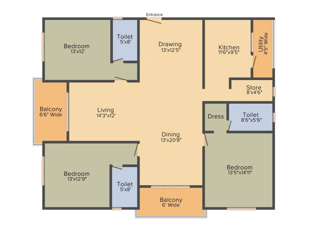 Omsree Green Front (3BHK+3T (2,352 sq ft) 2352 sq ft)