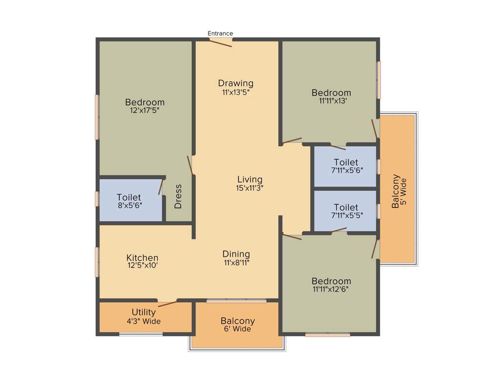 Omsree Green Front (3BHK+3T (1,960 sq ft) 1960 sq ft)