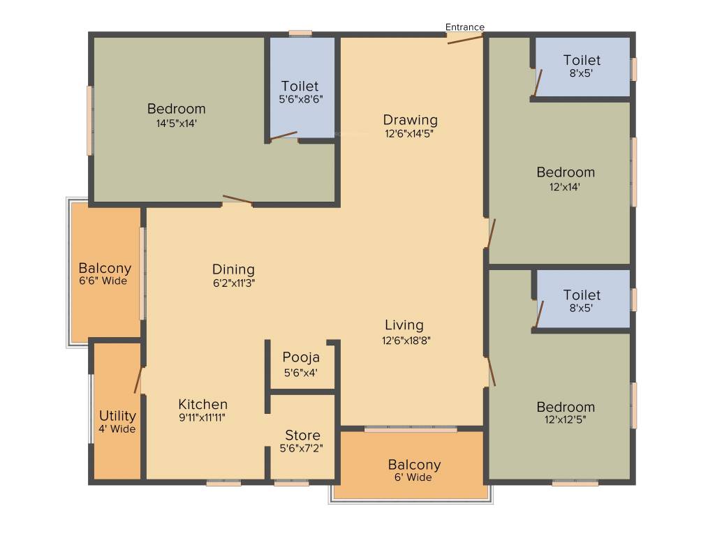 Omsree Green Front (3BHK+3T (2,351 sq ft) 2351 sq ft)