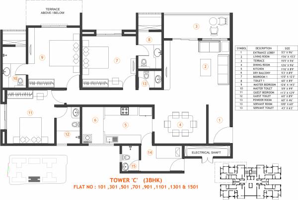 Supreme Belmac Residences (3BHK+4T (1,513 sq ft) + Servant Room 1513 sq ft)