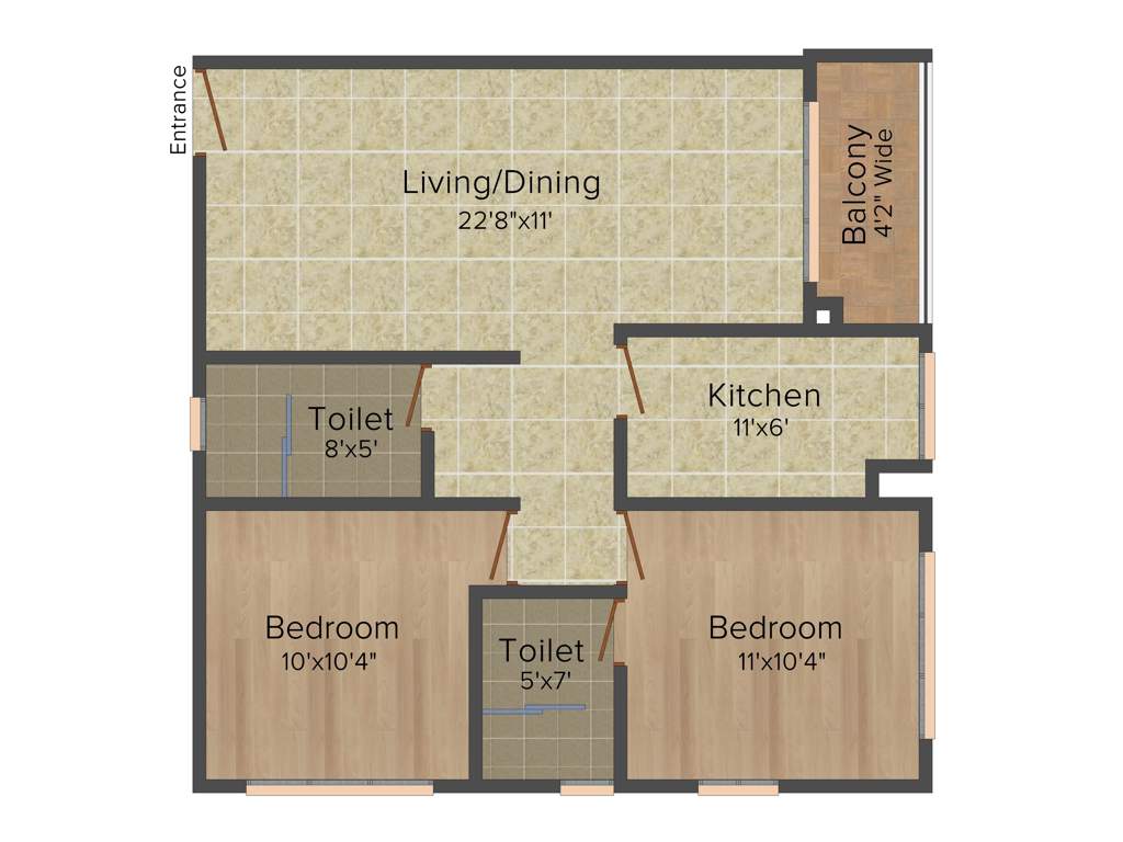Oswal Orchard Residency (2BHK+2T (1,063 sq ft) 1063 sq ft)