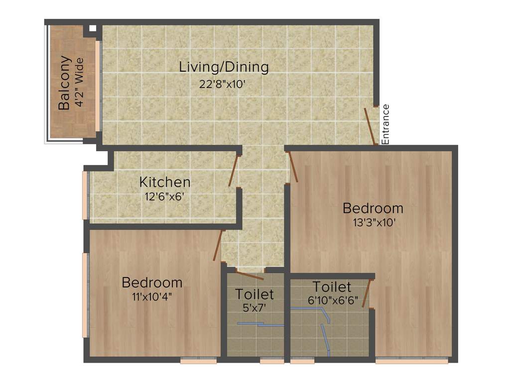 Oswal Orchard Residency (2BHK+2T (1,094 sq ft) 1094 sq ft)
