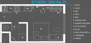 Radius Anantya (1BHK+1T (365 sq ft) 365 sq ft)