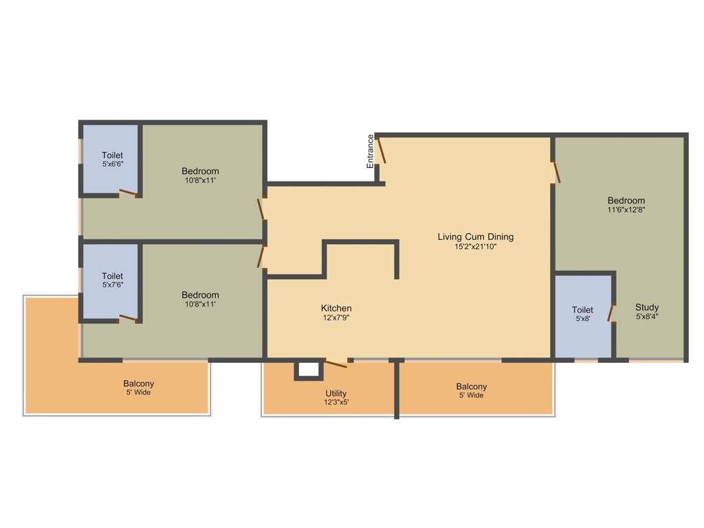 Avant Casa Blanco (3BHK+3T (1,758 sq ft) 1758 sq ft)