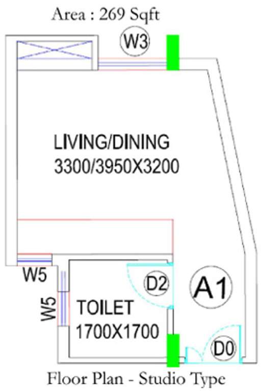 BGA Amrita Awas (1BHK+1T (269 sq ft) 269 sq ft)