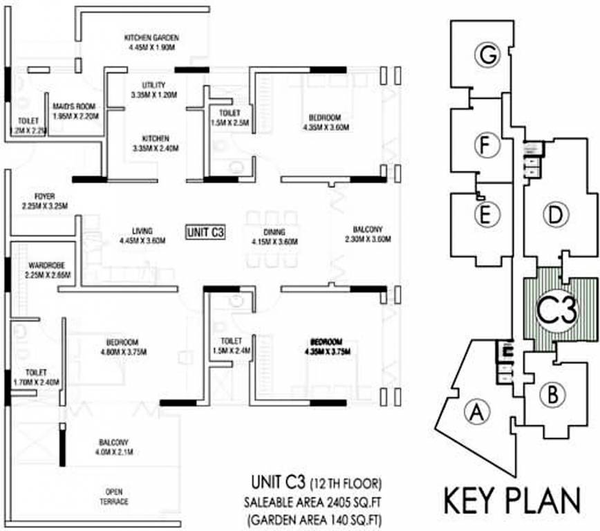 Artech Rainforest (3BHK+3T (2,405 sq ft) + Servant Room 2405 sq ft) Artech Rainforest (3BHK+3T (2,405 sq ft) + Servant Room 2405 sq ft)