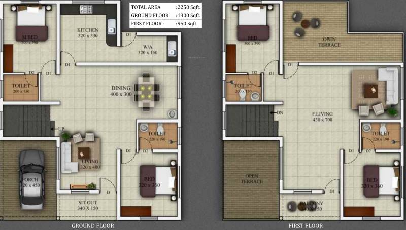 Creations Brookside (4BHK+4T (2,250 sq ft) 2250 sq ft)