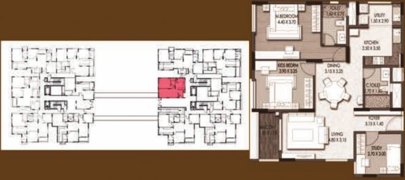 Birla Aroma (2BHK+2T (1,345 sq ft) + Study Room 1345 sq ft)