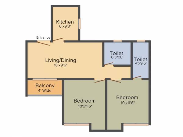 Magnolia Mint (2BHK+2T (903 sq ft) 903 sq ft) Magnolia Mint (2BHK+2T (903 sq ft) 903 sq ft)