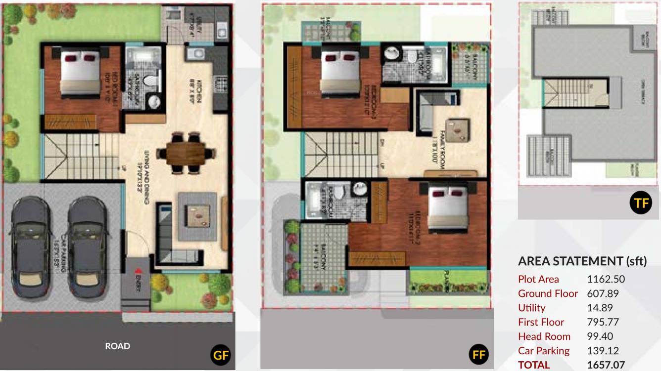 ZED Ria (3BHK+3T (1,657 sq ft) 1657 sq ft) ZED Ria (3BHK+3T (1,657 sq ft) 1657 sq ft)