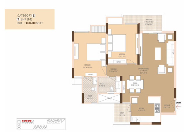 Ashadeep Ananta Jagat (2BHK+2T (1,034 sq ft) 1034 sq ft)