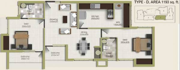 Beacon Sky (2BHK+2T (1,193 sq ft) 1193 sq ft) Beacon Sky (2BHK+2T (1,193 sq ft) 1193 sq ft)