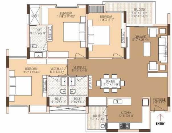 Ashadeep Ananta Jagat (3BHK+3T (1,433 sq ft) 1433 sq ft)