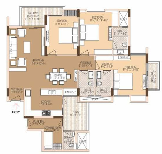 Ashadeep Ananta Jagat (3BHK+4T (1,666 sq ft) 1666 sq ft)